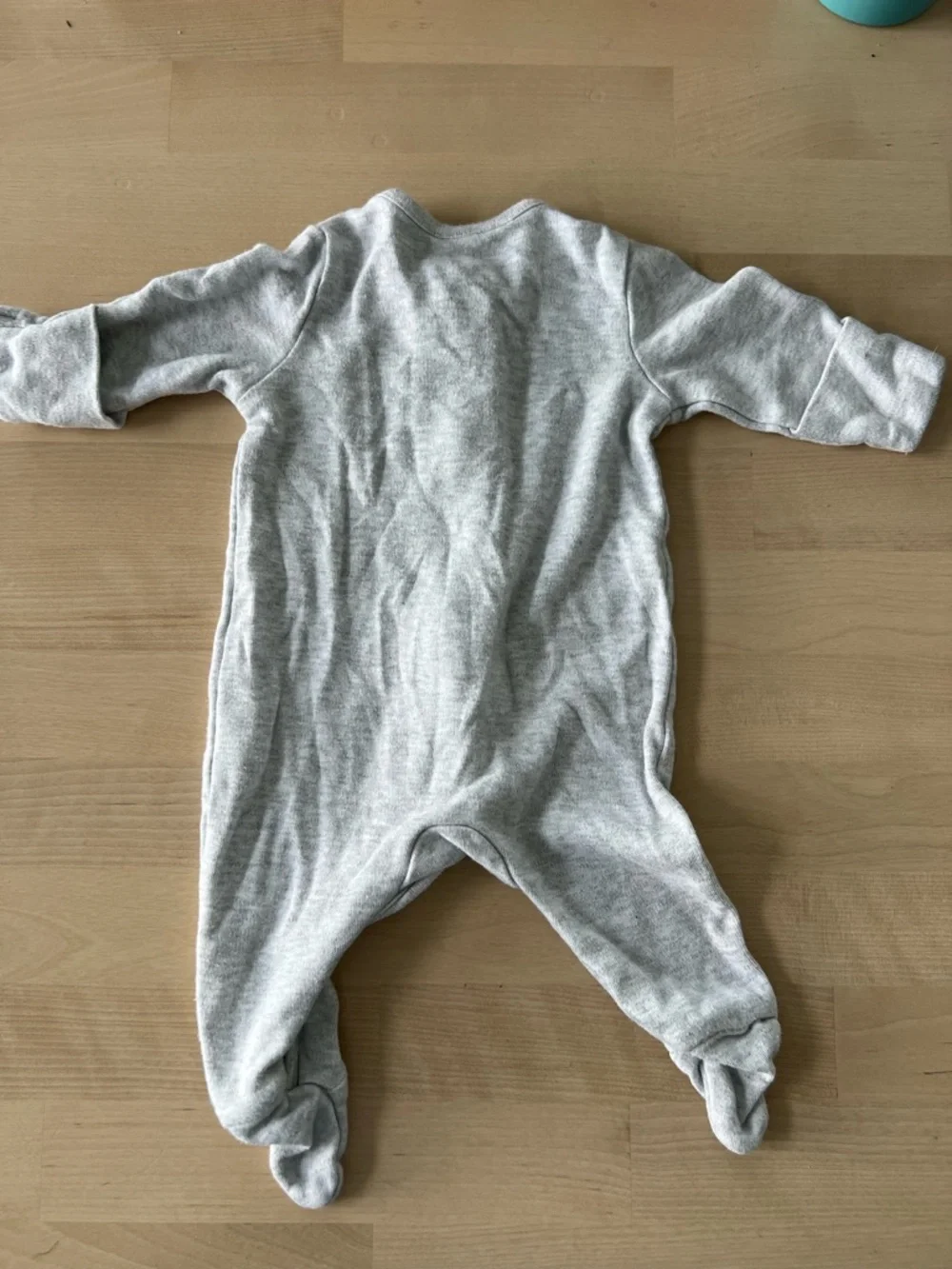 Mori Newborn Baby Onesie Organic Cotton Zipper Gray with White Accents
